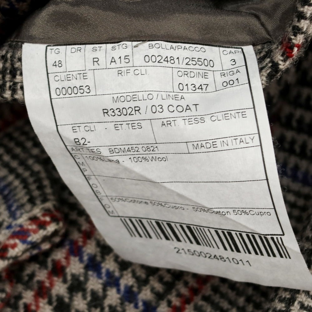 【中古】ボリオリ BOGLIOLI ウール チェック COAT テーラードジャケット グレーxブラック【 48 】【 状態ランクB 】【 メンズ 】
