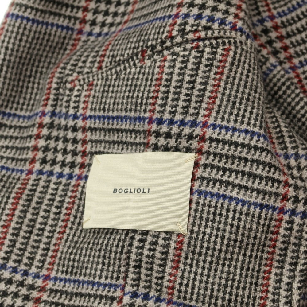 【中古】ボリオリ BOGLIOLI ウール チェック COAT テーラードジャケット グレーxブラック【 48 】【 状態ランクB 】【 メンズ 】