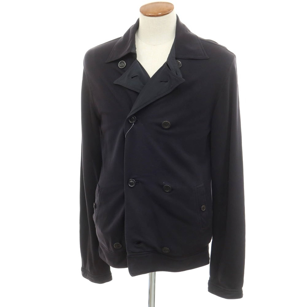 【中古】エンポリオ アルマーニ EMPORIO ARMANI コットンリヨセルスウェット ダブルブレスト ブルゾン ブラック【 M 】【 状態ランクC 】【 メンズ 】