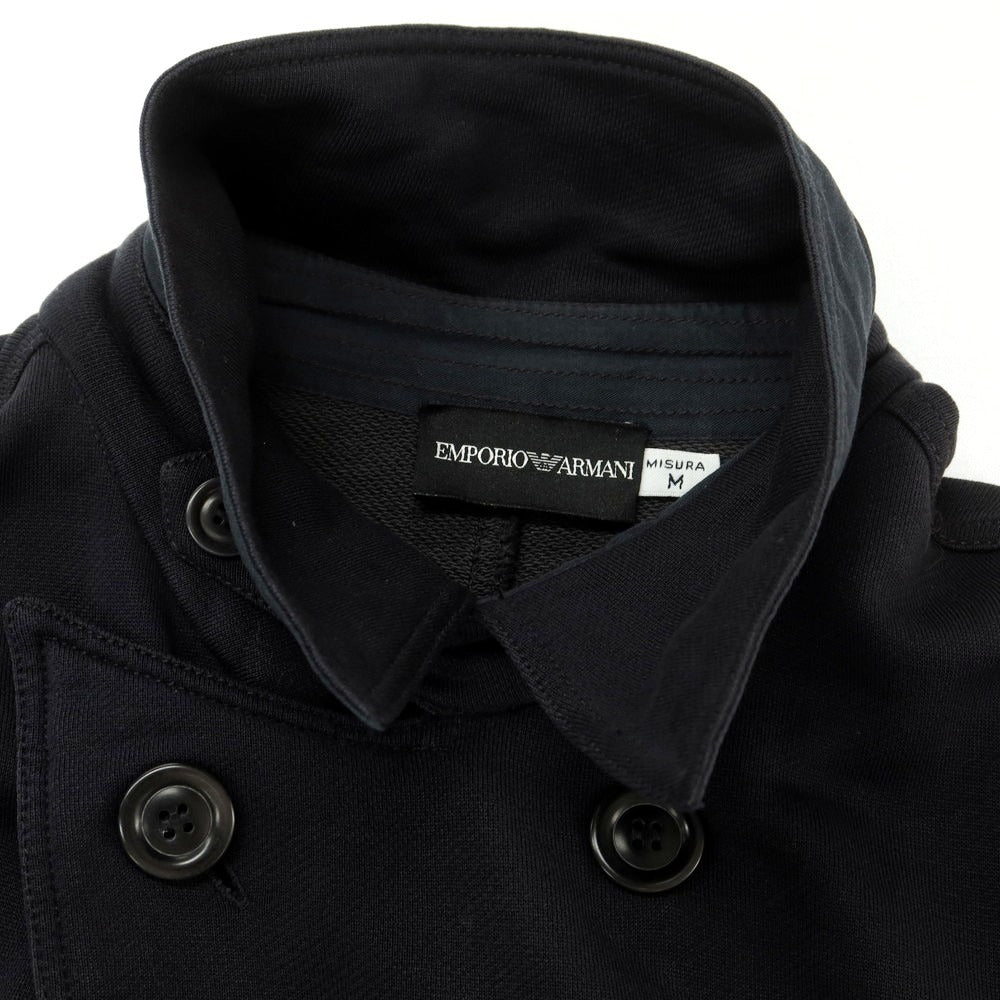 【中古】エンポリオ アルマーニ EMPORIO ARMANI コットンリヨセルスウェット ダブルブレスト ブルゾン ブラック【 M 】【 状態ランクC 】【 メンズ 】