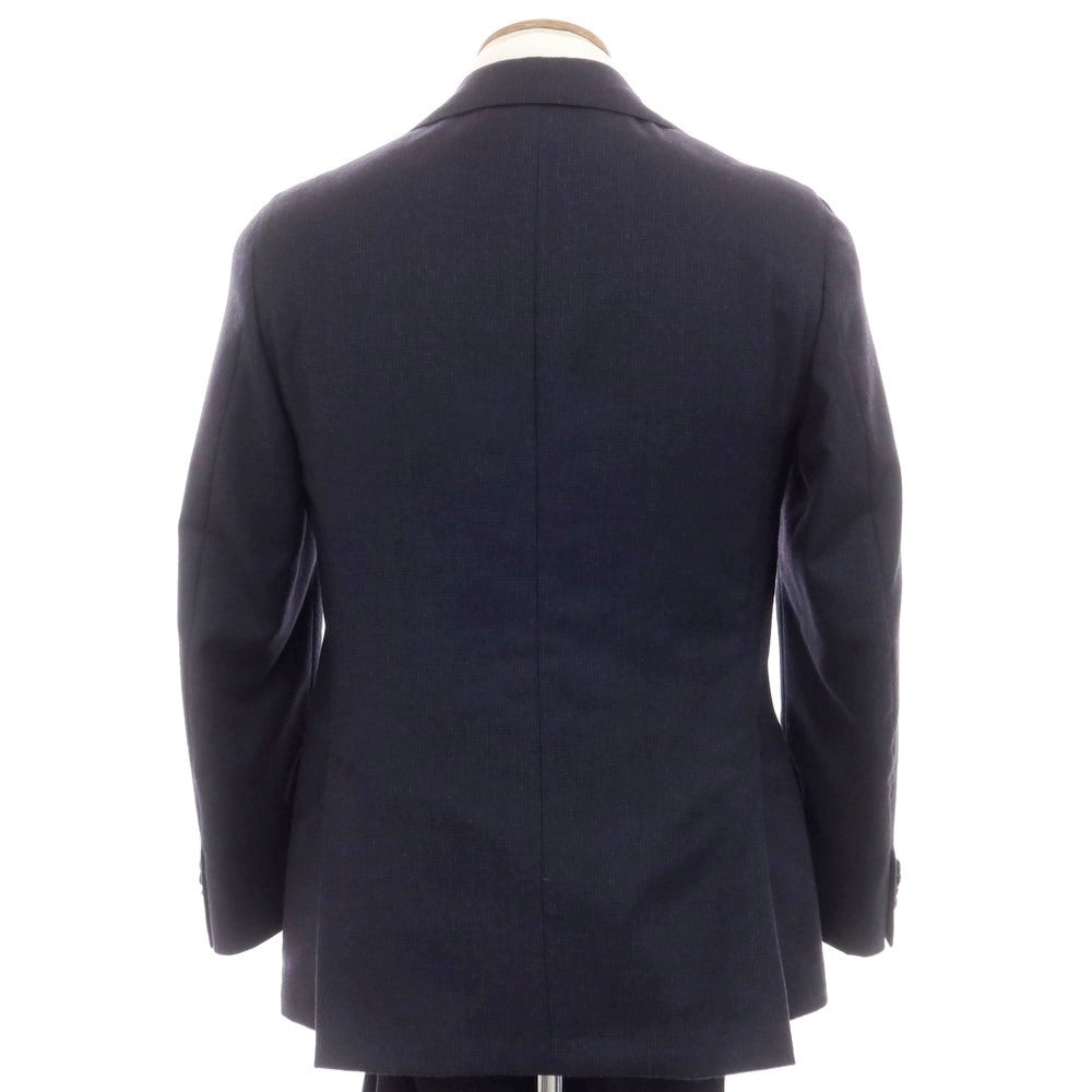 【中古】ラルディーニ LARDINI ウール ハウンドトゥース柄 3つボタンスーツ ネイビー【 46 】【 状態ランクB 】【 メンズ 】