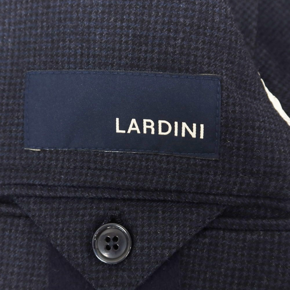 【中古】ラルディーニ LARDINI ウール ハウンドトゥース柄 3つボタンスーツ ネイビー【 46 】【 状態ランクB 】【 メンズ 】