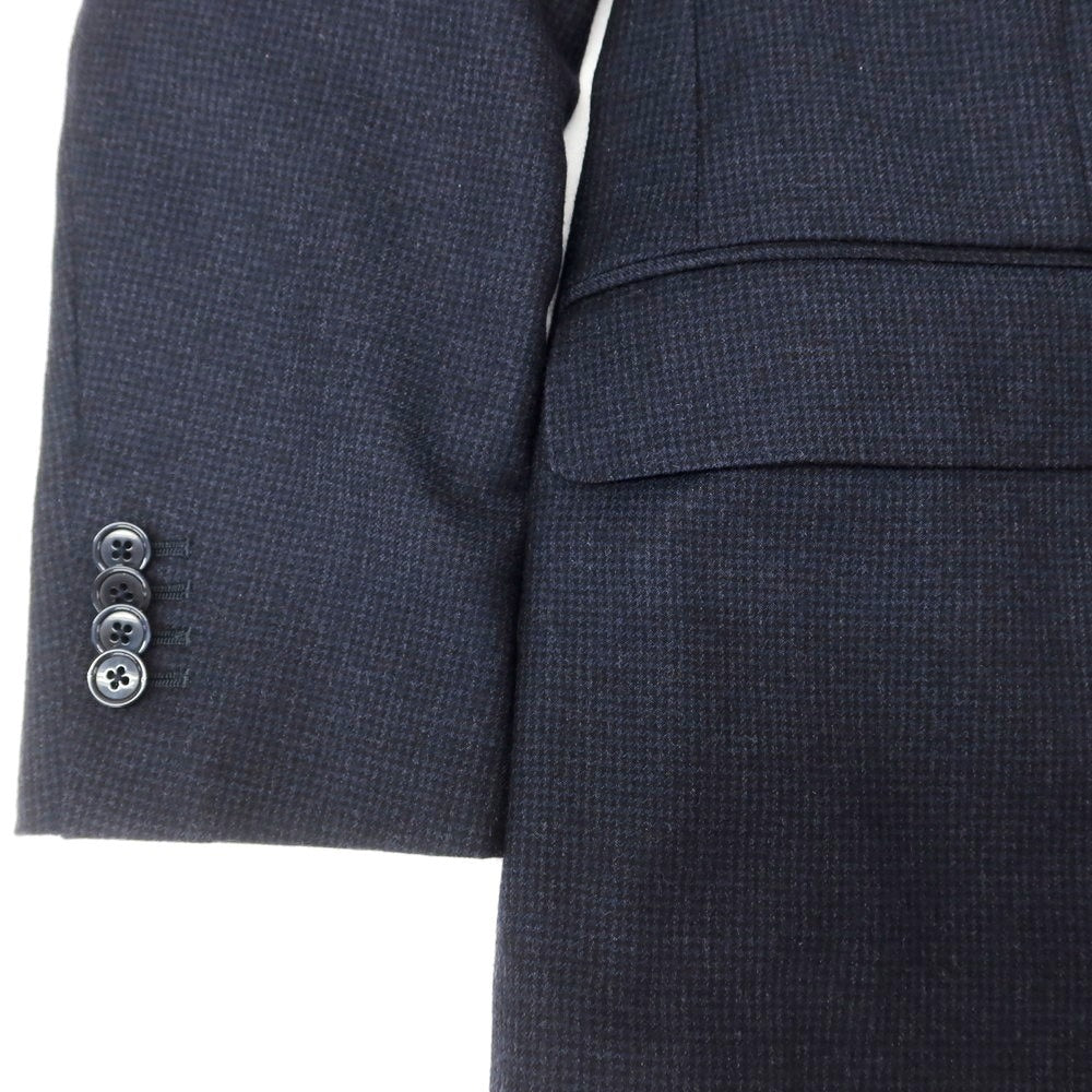 【中古】ラルディーニ LARDINI ウール ハウンドトゥース柄 3つボタンスーツ ネイビー【 46 】【 状態ランクB 】【 メンズ 】