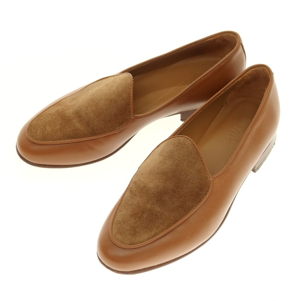 【中古】イルモカシーノ IL MOCASSINO レザー ベルジャンシューズ ローファー ブラウン【 38 1/2 】【 状態ランクB 】【 メンズ 】