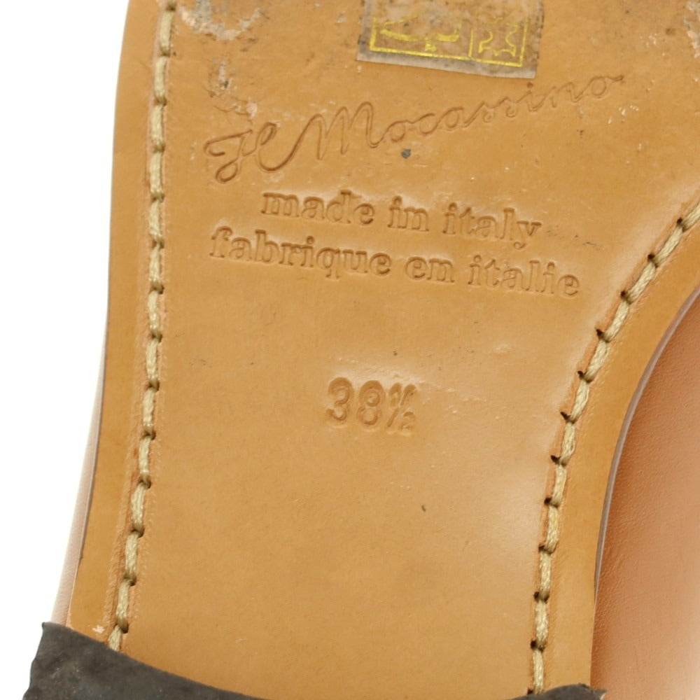 【中古】イルモカシーノ IL MOCASSINO レザー ベルジャンシューズ ローファー ブラウン【 38 1/2 】【 状態ランクB 】【 メンズ 】