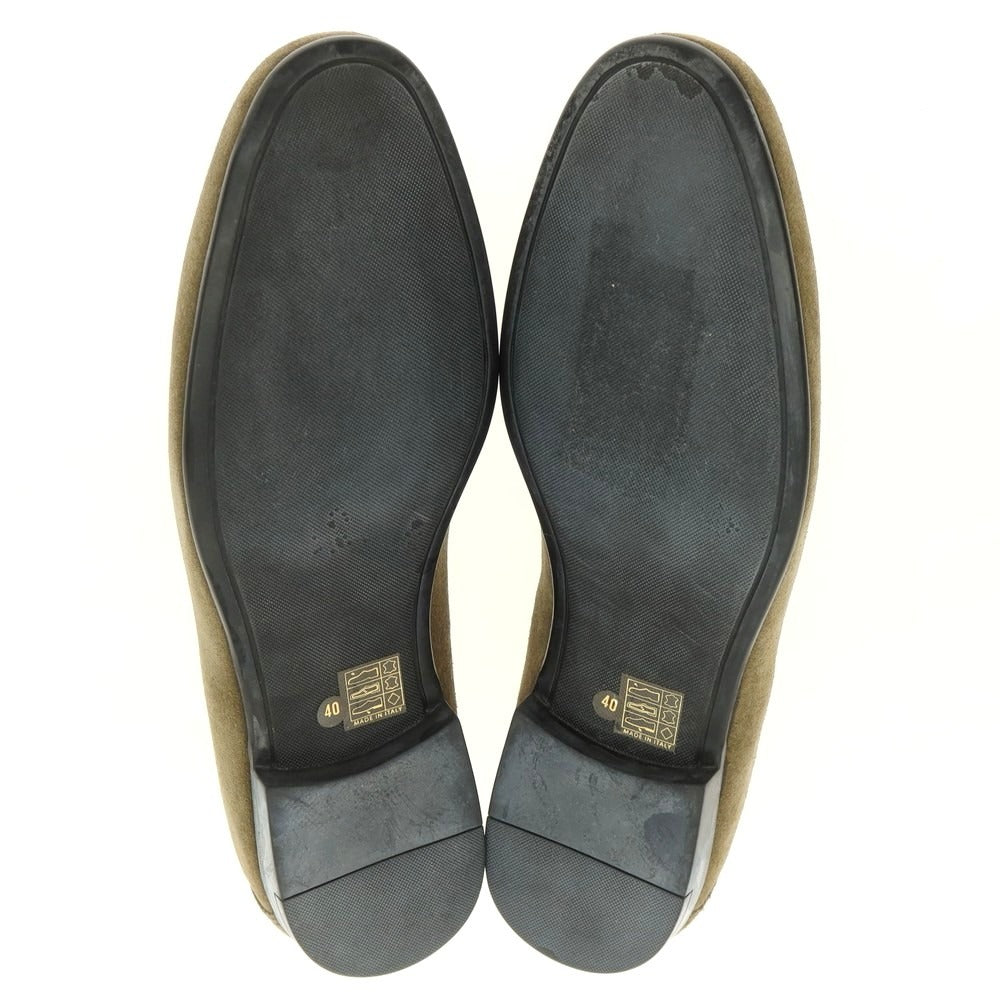 【中古】デュカルス DOUCALS スエード ヴァンプローファー カーキ【 40 】【 状態ランクA 】【 メンズ 】