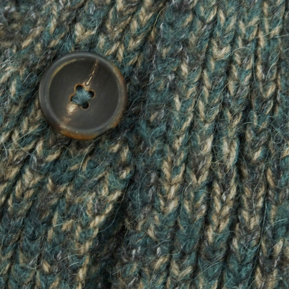 【中古】ドルモア DRUMOHR ローゲージ ウールアクリルアルパカ ニット スタンドカラー カーディガン グリーンxベージュ【 46 】【 状態ランクB 】【 メンズ 】