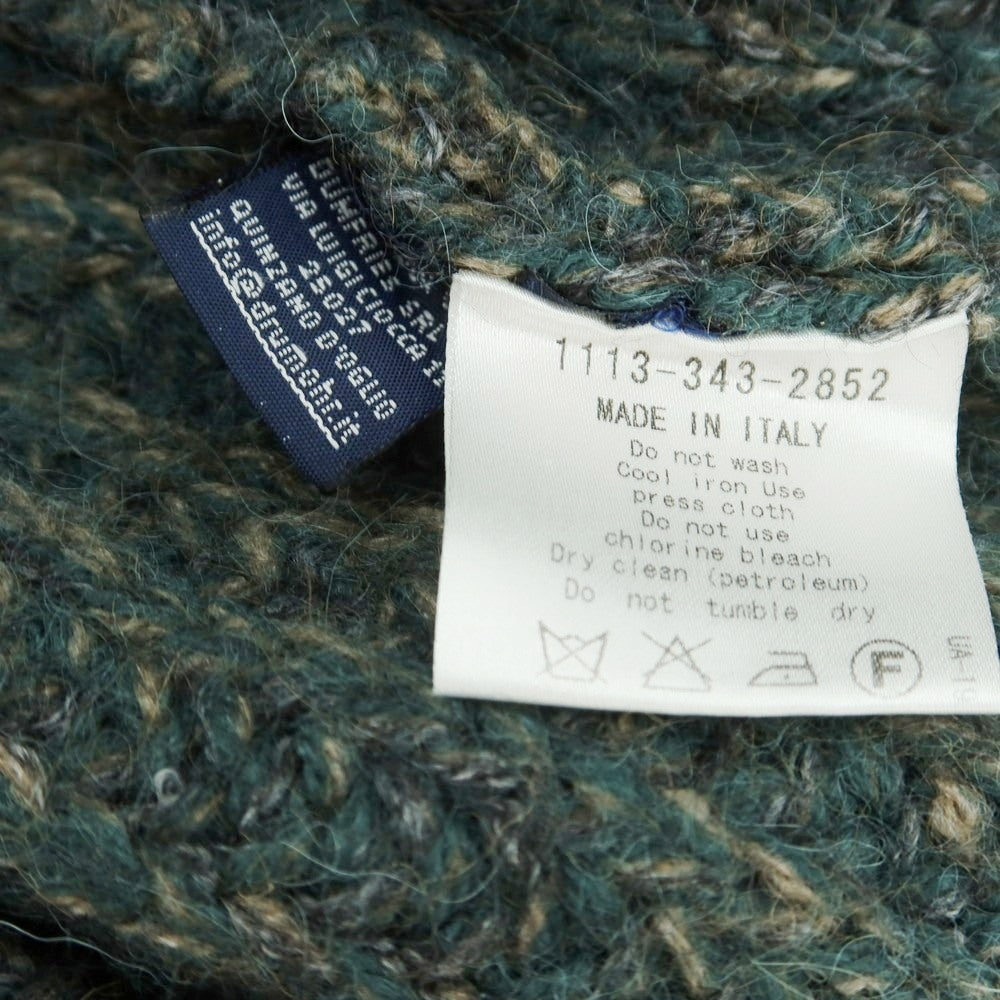 【中古】ドルモア DRUMOHR ローゲージ ウールアクリルアルパカ ニット スタンドカラー カーディガン グリーンxベージュ【 46 】【 状態ランクB 】【 メンズ 】