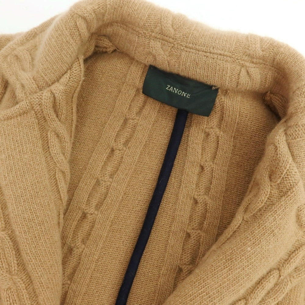 【中古】ザノーネ ZANONE ウール 3B ジャケット型 カーディガン ベージュ【 46 】【 状態ランクC 】【 メンズ 】