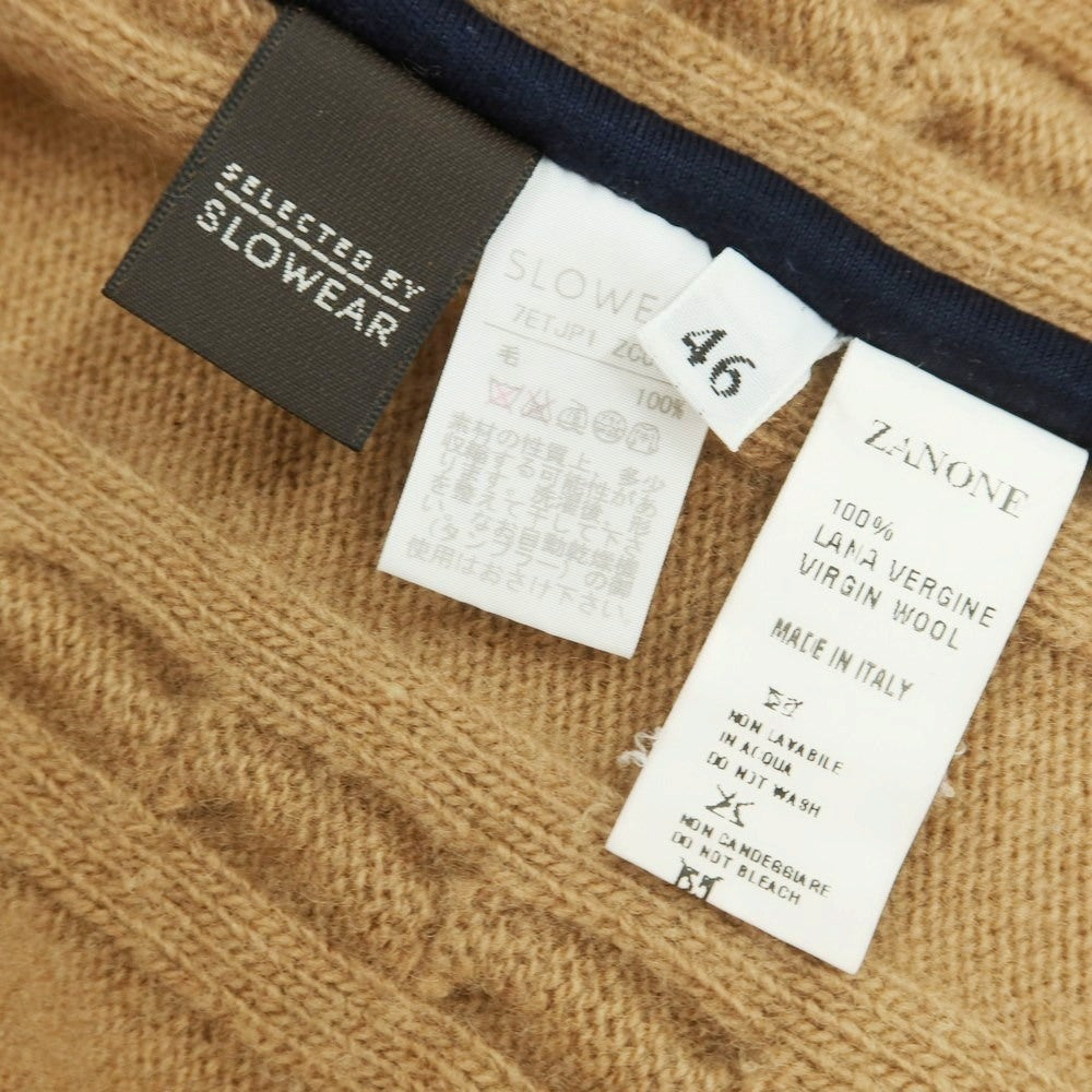 【中古】ザノーネ ZANONE ウール 3B ジャケット型 カーディガン ベージュ【 46 】【 状態ランクC 】【 メンズ 】