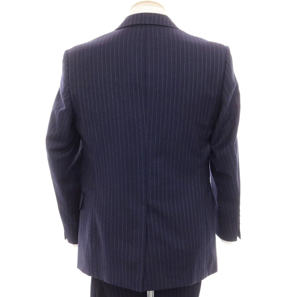 【中古】トロージャン TROJAN ウール ストライプ 2つボタンスーツ ネイビー【 上90/下78 】【 状態ランクC 】【 メンズ 】