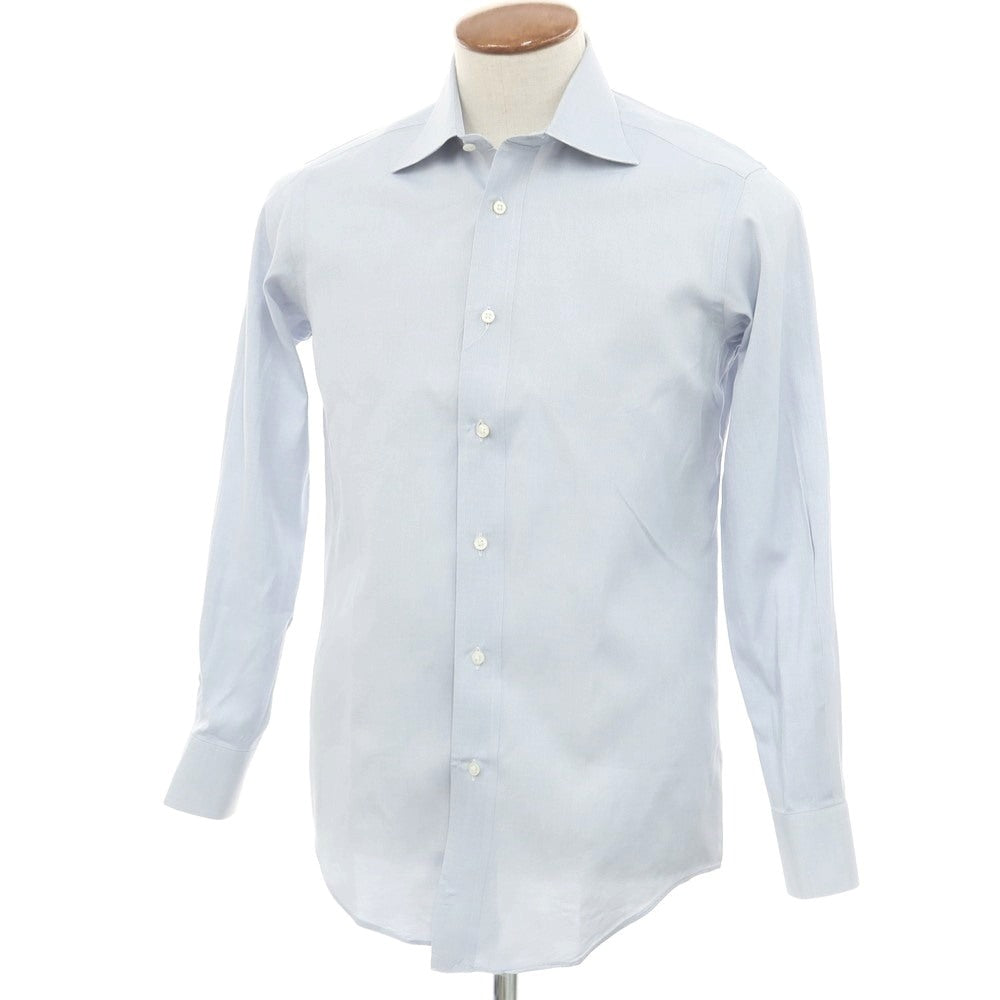 【中古】ランバンコレクション LANVIN COLLECTION コットン セミワイドカラー ドレスシャツ ライトグレイッシュブルー【 表記なし 】【 状態ランクC 】【 メンズ 】