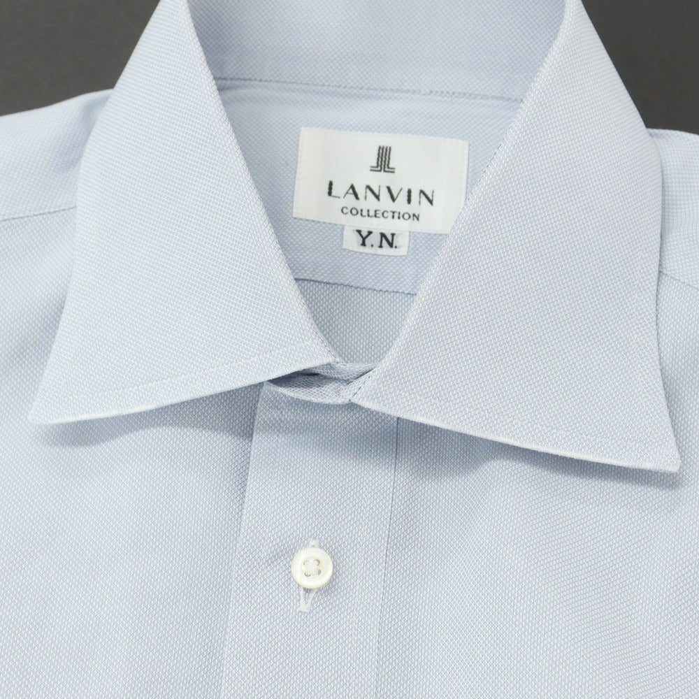【中古】ランバンコレクション LANVIN COLLECTION コットン セミワイドカラー ドレスシャツ ライトグレイッシュブルー【 表記なし 】【 状態ランクC 】【 メンズ 】