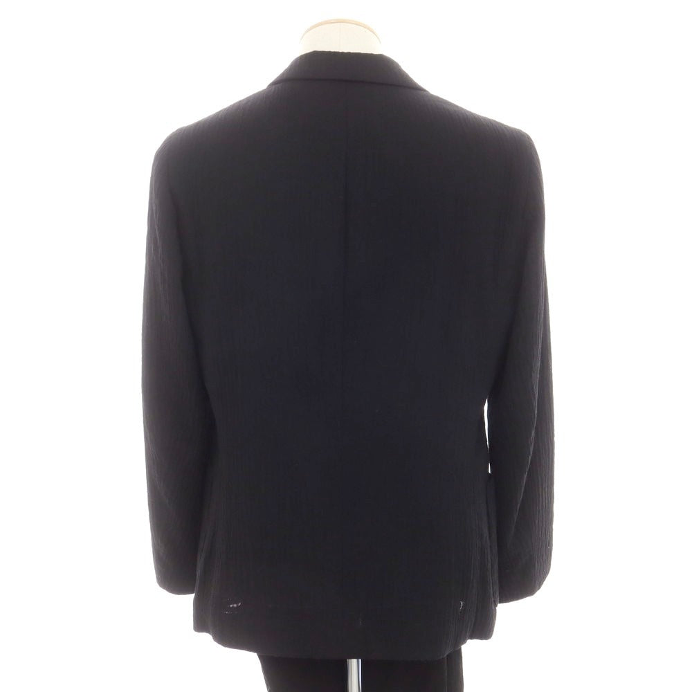 【中古】イッセイミヤケ メン ISSEY MIYAKE MEN シワ加工 ウールキュプラ 3つボタンスーツ ブラック【 1 】【 状態ランクC 】【 メンズ 】