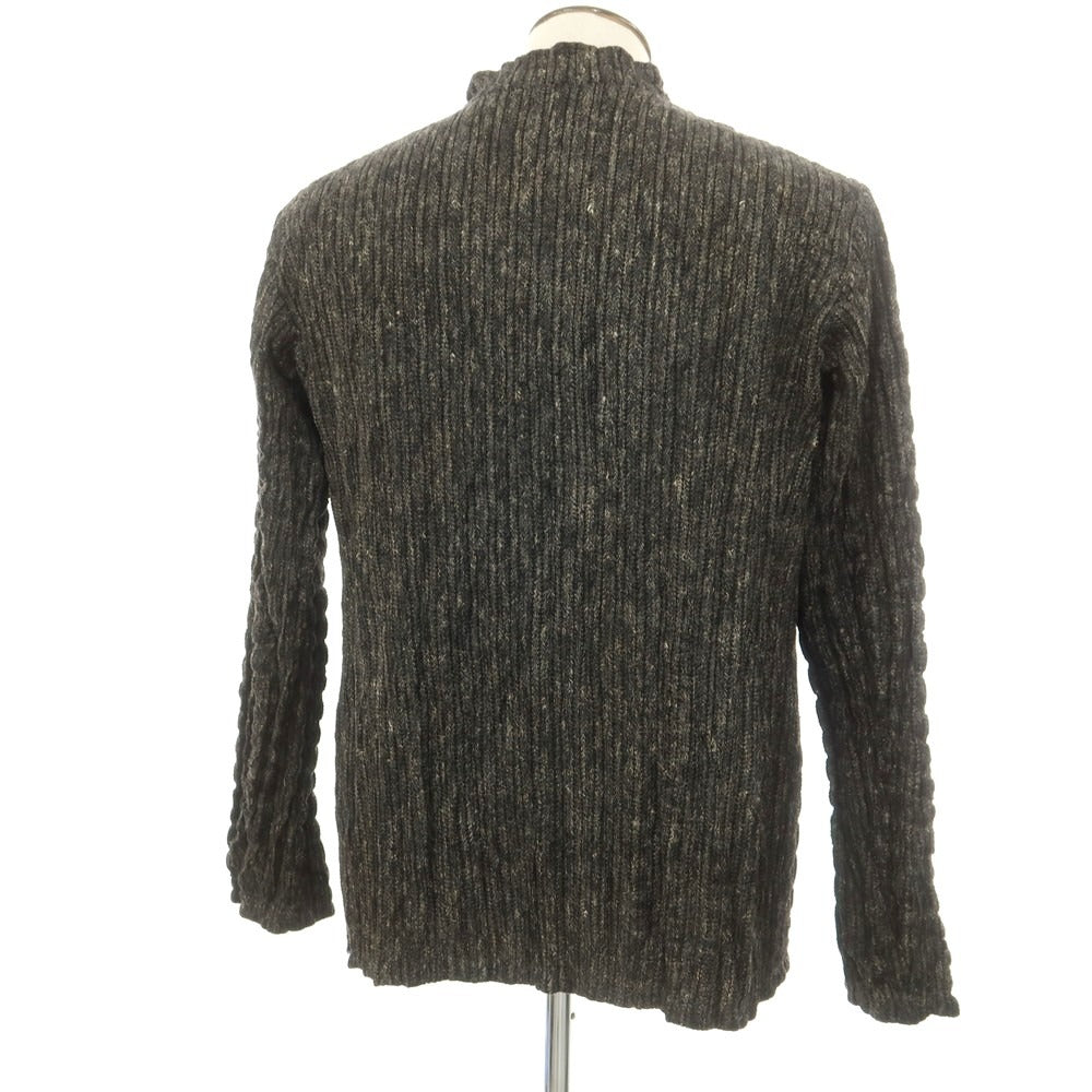 【中古】イッセイミヤケ メン ISSEY MIYAKE MEN リバーシブル ニットジャケット グレーxブラック【 3 】【 状態ランクC 】【 メンズ 】