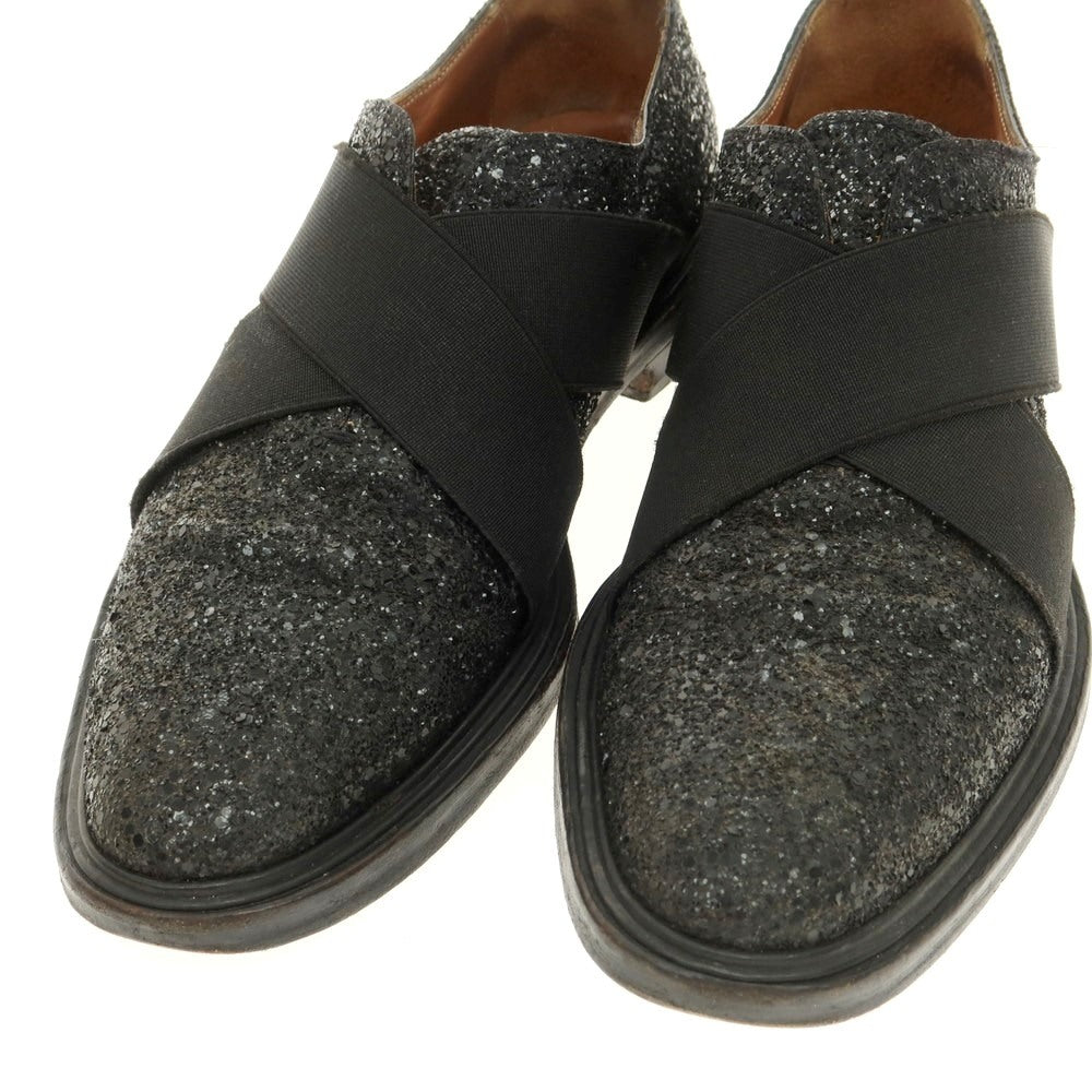 【中古】ジバンシィ GIVENCHY グリッターラメ エラスティック ローファー ブラック【 43 】【 状態ランクC 】【 メンズ 】