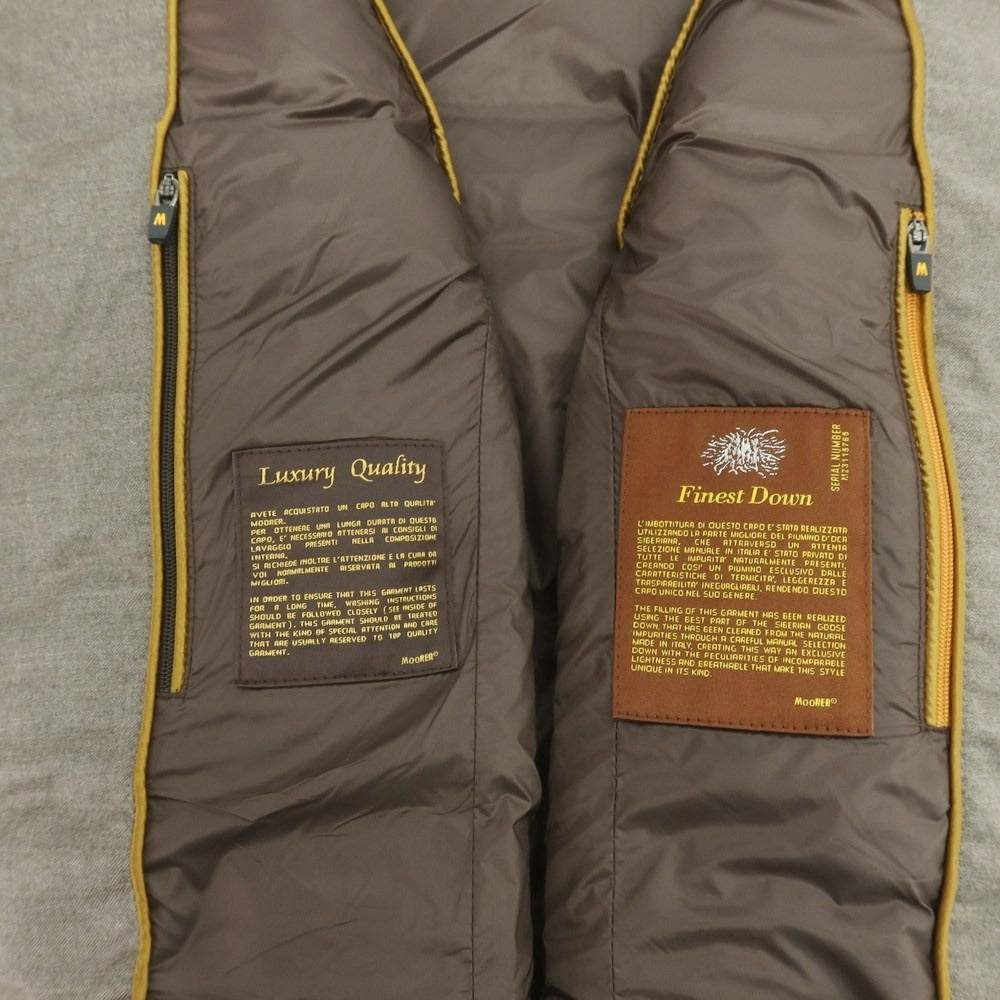 【中古】ムーレー MOORER OLIVER-L ウールカシミヤ ダブルジップ ダウンベスト ブルゾン グレージュ【 44 】【 状態ランクA 】【 メンズ 】