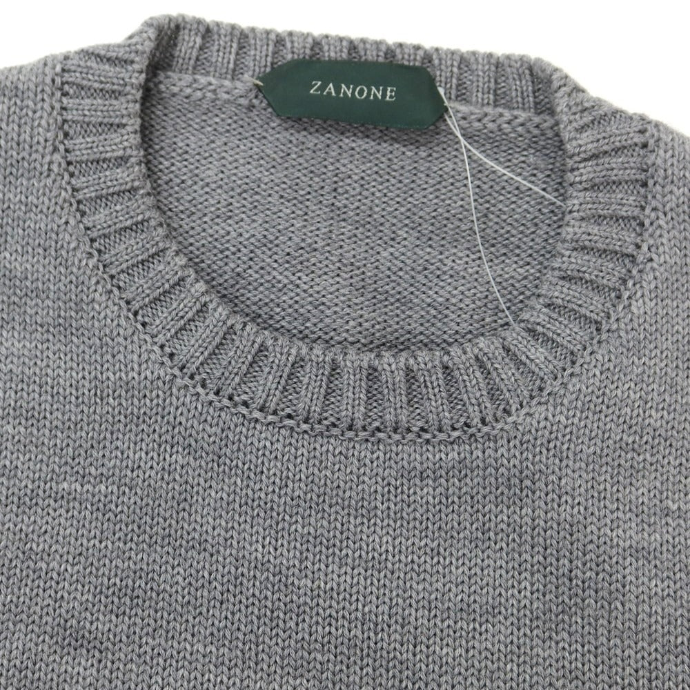 【中古】ザノーネ ZANONE ミドルゲージ ウール クルーネック プルオーバーニット グレー【 46 】【 状態ランクB 】【 メンズ 】
