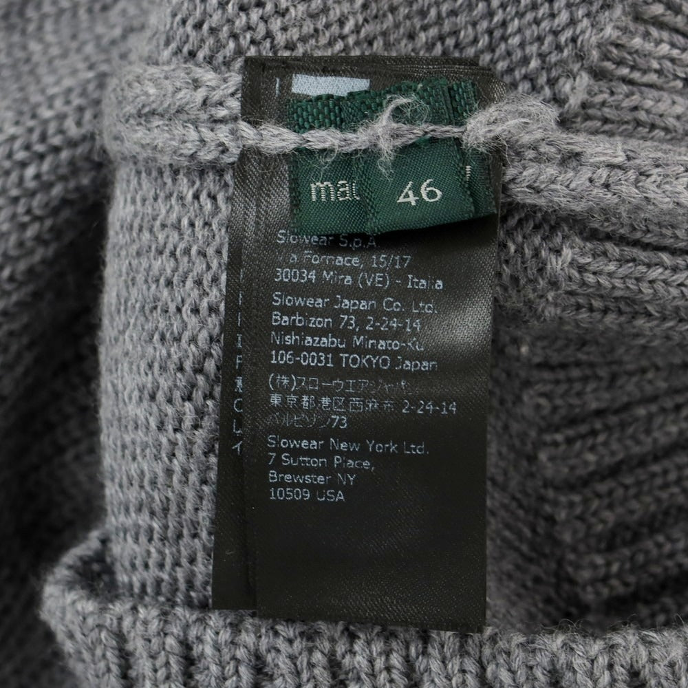 【中古】ザノーネ ZANONE ミドルゲージ ウール クルーネック プルオーバーニット グレー【 46 】【 状態ランクB 】【 メンズ 】