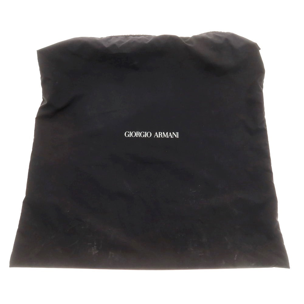 【中古】ジョルジオアルマーニ GIORGIO ARMANI 型押しレザー キャリーバッグ ダークブルーグリーン系【 状態ランクA 】【 メンズ 】