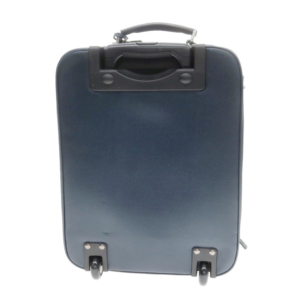 【中古】ジョルジオアルマーニ GIORGIO ARMANI 型押しレザー キャリーバッグ ダークブルーグリーン系【 状態ランクA 】【 メンズ 】