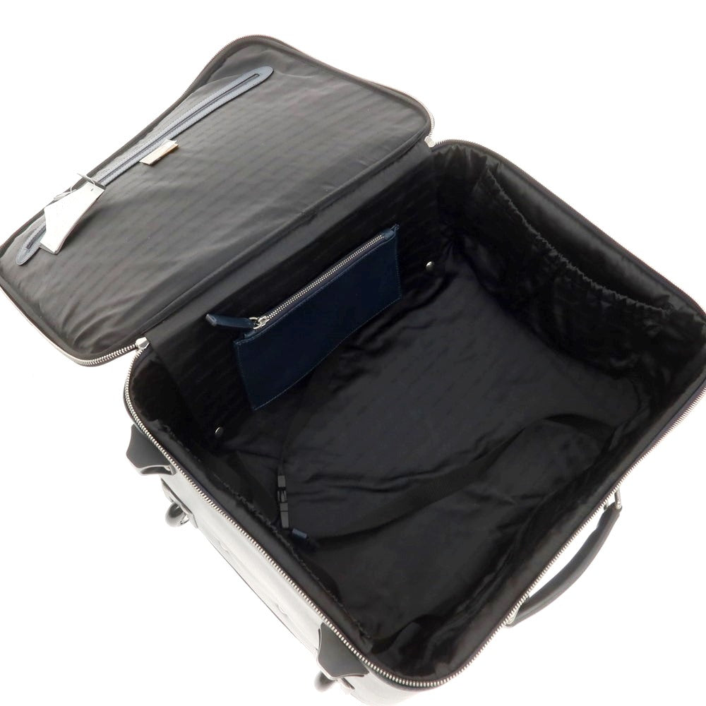 【中古】ジョルジオアルマーニ GIORGIO ARMANI 型押しレザー キャリーバッグ ダークブルーグリーン系【 状態ランクA 】【 メンズ 】