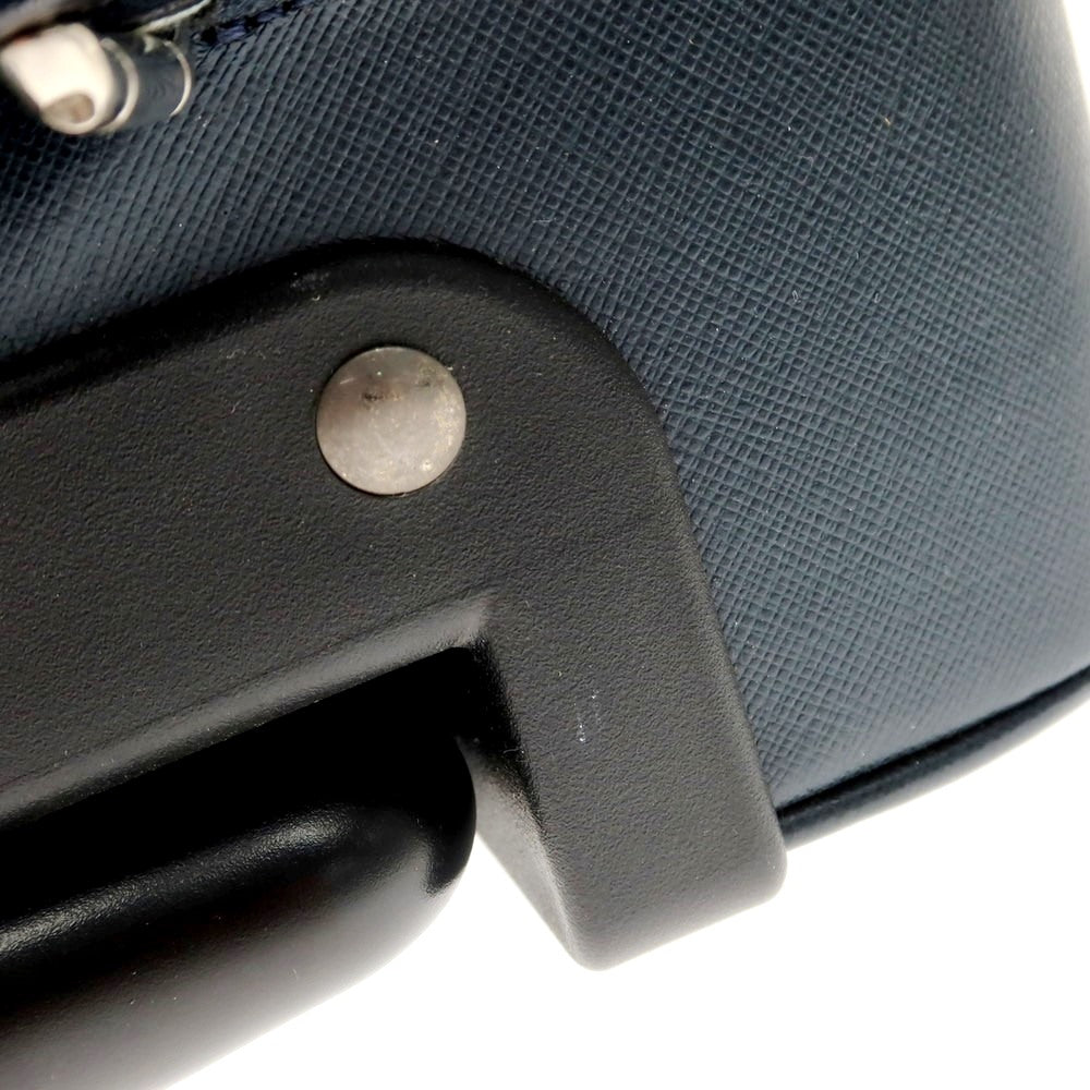 【中古】ジョルジオアルマーニ GIORGIO ARMANI 型押しレザー キャリーバッグ ダークブルーグリーン系【 状態ランクA 】【 メンズ 】