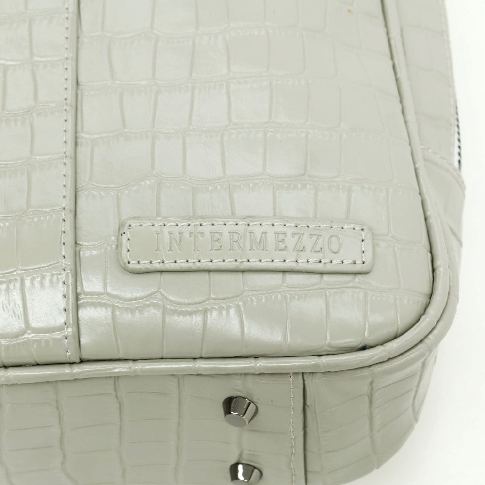 【中古】【未使用】インターメッツォ INTERMEZZO クロコダイル型押しレザー ブリーフケース グレージュ【 状態ランクS 】【 メンズ 】