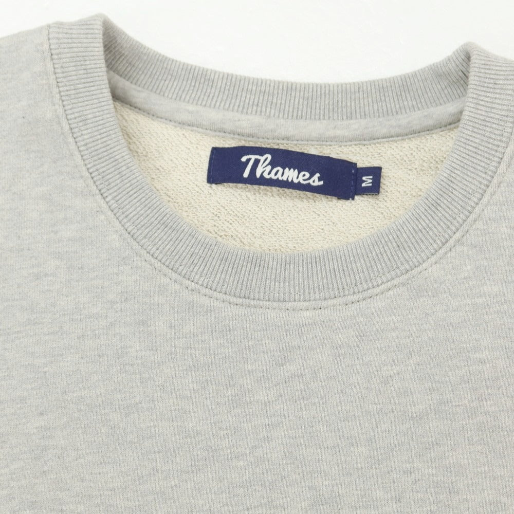 【中古】テムズ THAMES コットン クルーネック スウェット ライトグレー【 M 】【 状態ランクB 】【 メンズ 】