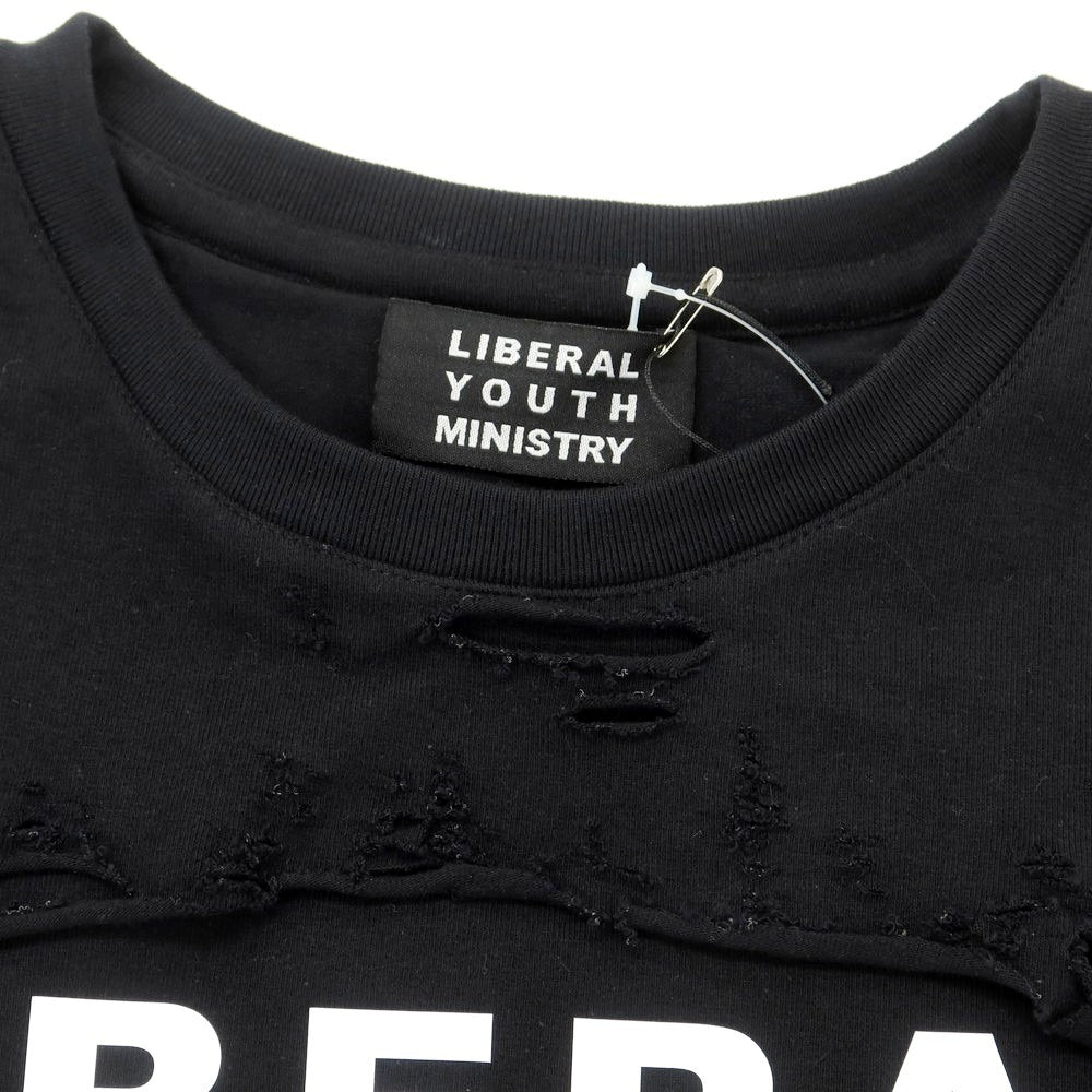 【中古】リベラル ユース ミニストリー Liberal Youth Ministry ダメージ加工 コットン クルーネック ノースリーブ カットソー ブラック【 L 】【 状態ランクA 】【 メンズ 】