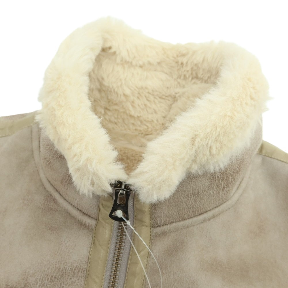 【中古】ザダファーオブセントジョージ The DUFFER of ST.GEORGE ポリエステル フェイクムートン ダブルジップ ブルゾン ベージュ【 S 】【 状態ランクB 】【 メンズ 】
