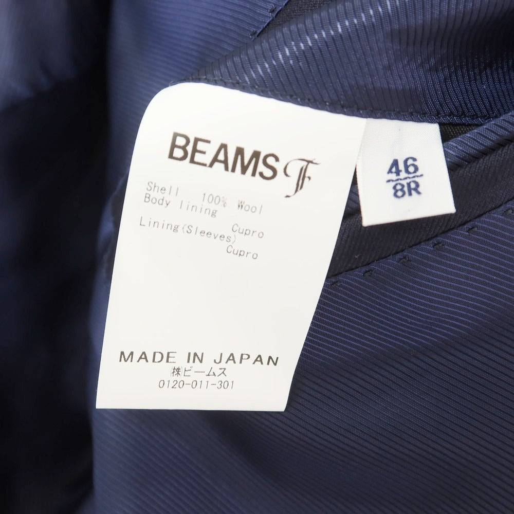 【中古】ビームスエフ BEAMS F ツイルウール 3つボタンスーツ ダークネイビー【 46 】【 状態ランクA 】【 メンズ 】
