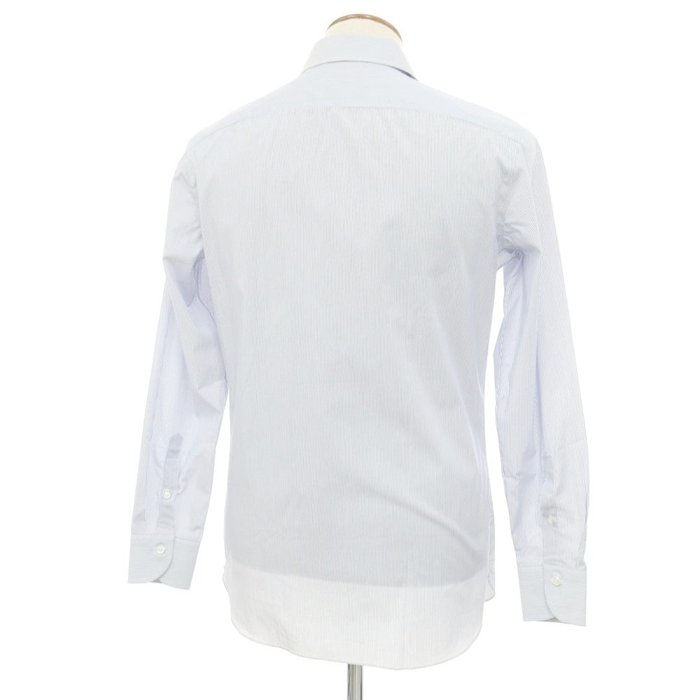 【中古】ボリエッロ BORRIELLO コットン ストライプ レギュラーカラー ドレスシャツ ホワイトxブルー【 39 】【 状態ランクB 】【 メンズ 】