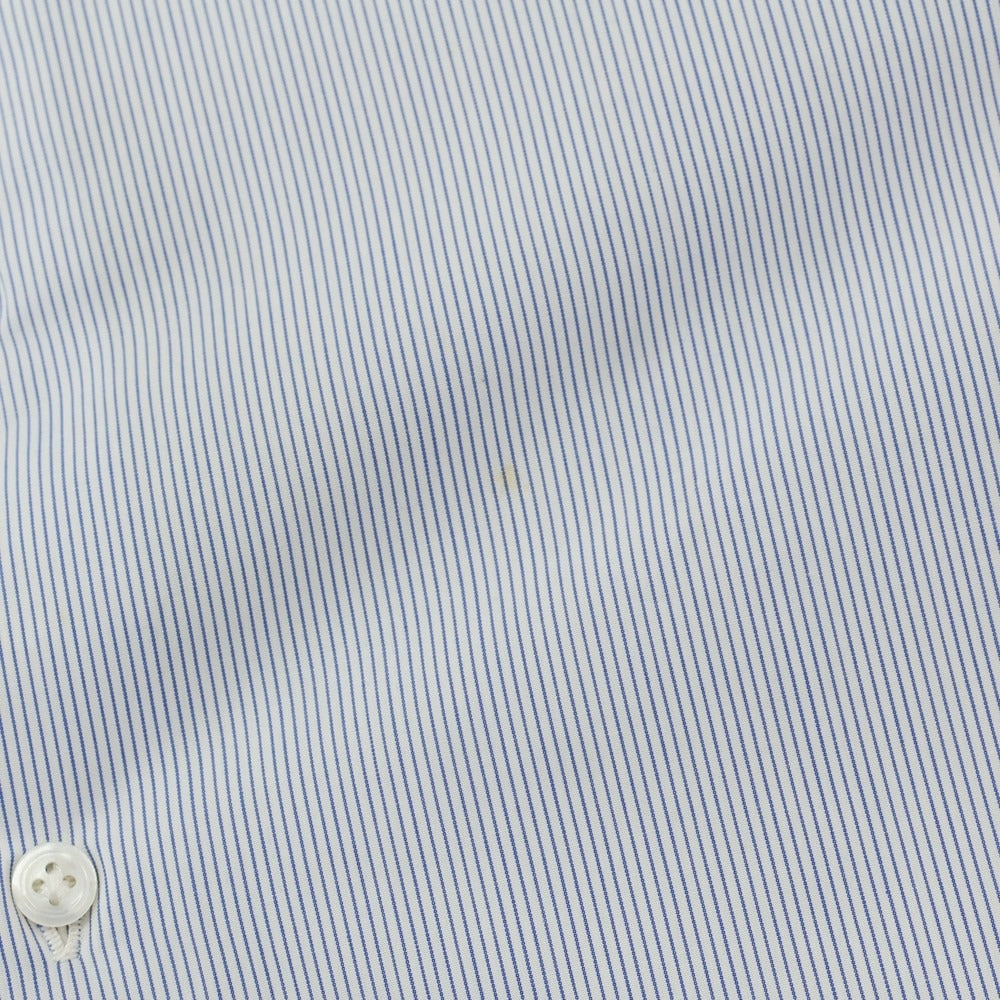 【中古】ボリエッロ BORRIELLO コットン ストライプ レギュラーカラー ドレスシャツ ホワイトxブルー【 39 】【 状態ランクB 】【 メンズ 】