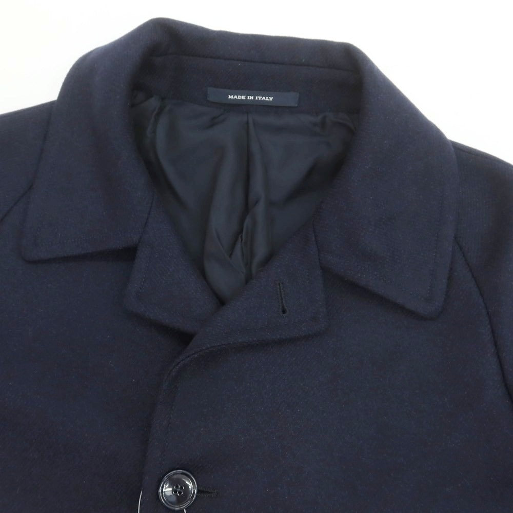 【中古】タリアトーレ TAGLIATORE ツイルウールカシミヤ ステンカラーコート ネイビー【 48 】【 状態ランクA 】【 メンズ 】
