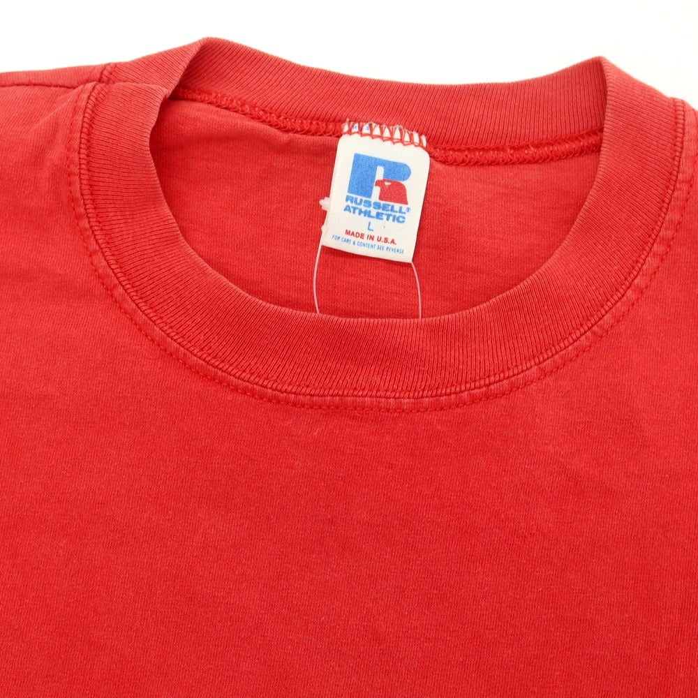 【中古】ラッセルアスレティック RUSSELL ATHLETIC コットン クルーネック 半袖Tシャツ レッド【 L 】【 状態ランクC 】【 メンズ 】
