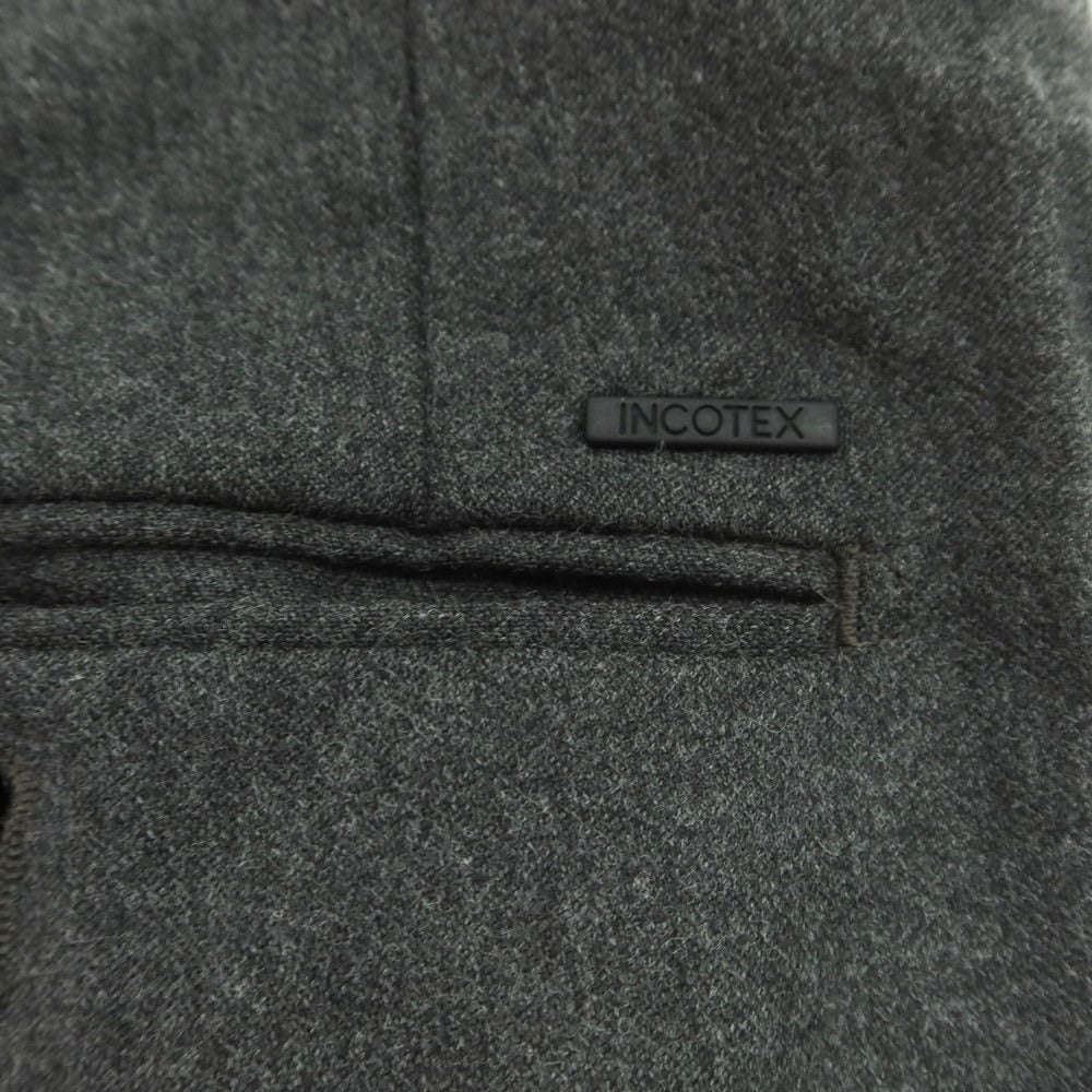 【中古】インコテックス スローウェア INCOTEX SLOWEAR ストレッチ ウールポリエステル ドレススラックスパンツ ダークグレー【 46 】【 状態ランクB 】【 メンズ 】
