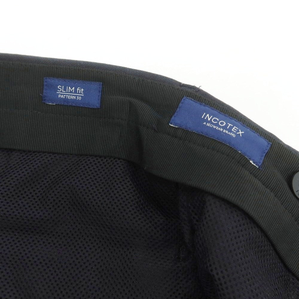 【中古】インコテックス INCOTEX URBAN TRAVELLER ストレッチ ウールポリエステル ドレススラックスパンツ ネイビー【 46 】【 状態ランクC 】【 メンズ 】