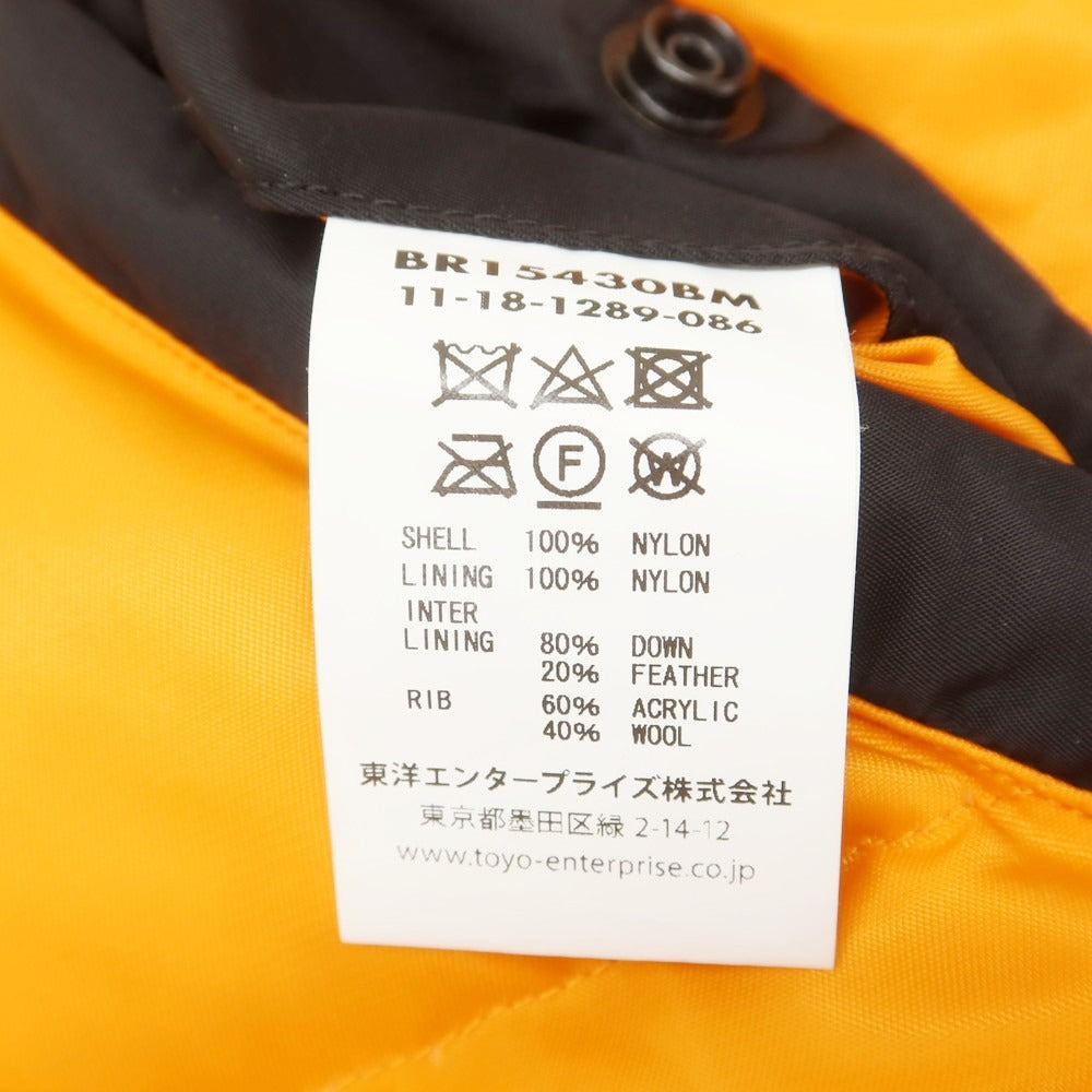 【中古】エスエスズィー SSZ × Buzz Rickson’s リバーシブル フライトジャケット MA-1 ダウンジャケット ブラックxオレンジ【 M 】【 状態ランクB 】【 メンズ 】