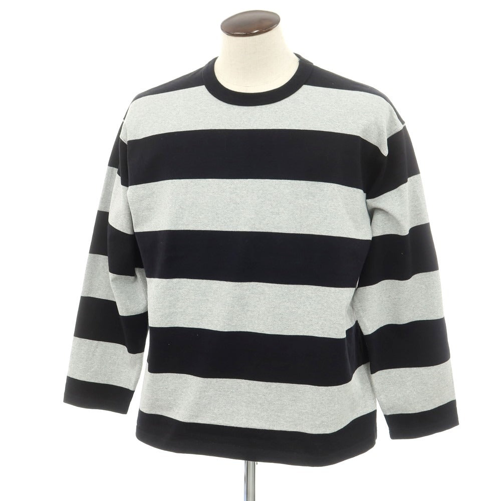 【中古】ビームス BEAMS コットン ボーダー クルーネック 長袖Tシャツ ブラックxグレー【 L 】【 状態ランクB 】【 メンズ 】