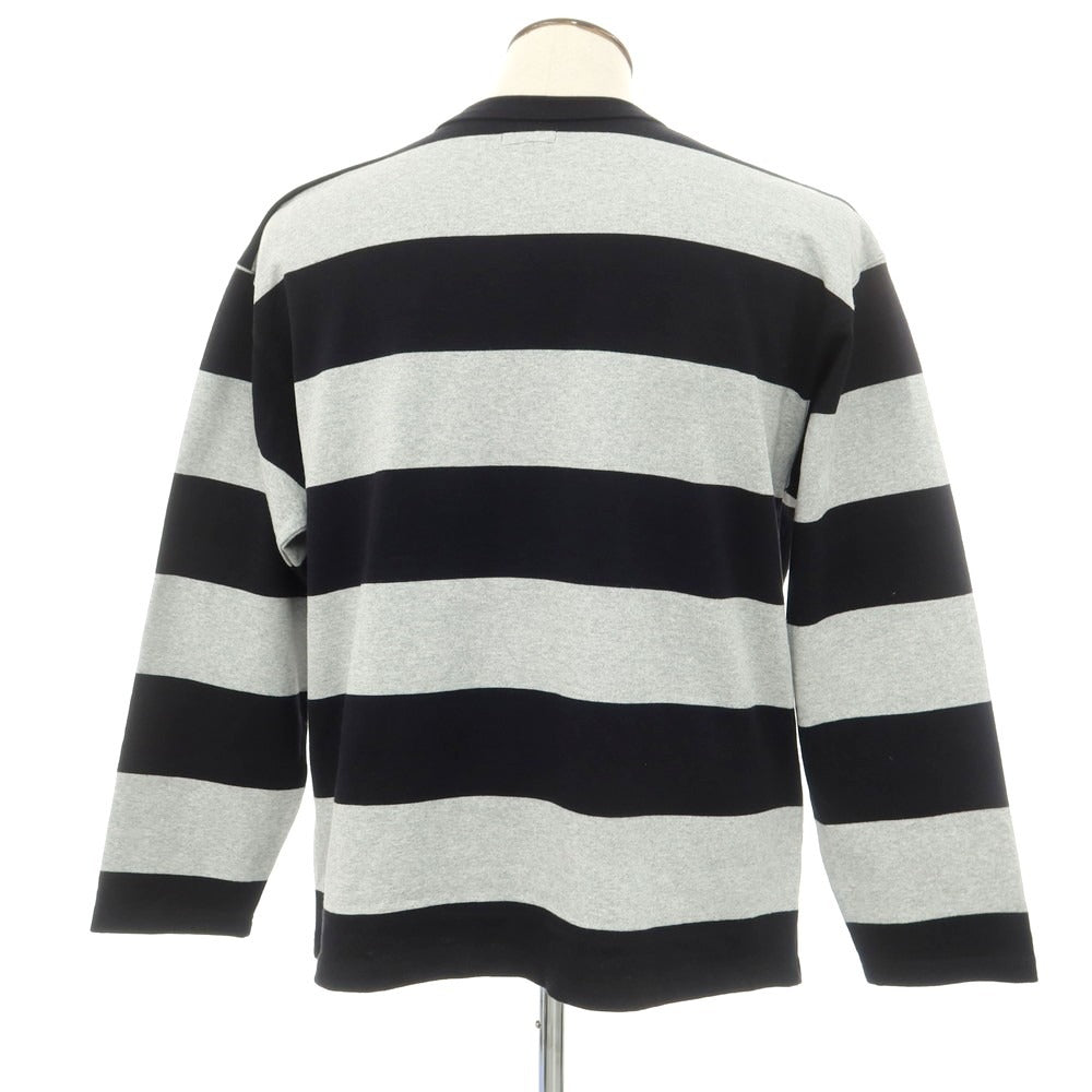 【中古】ビームス BEAMS コットン ボーダー クルーネック 長袖Tシャツ ブラックxグレー【 L 】【 状態ランクB 】【 メンズ 】
