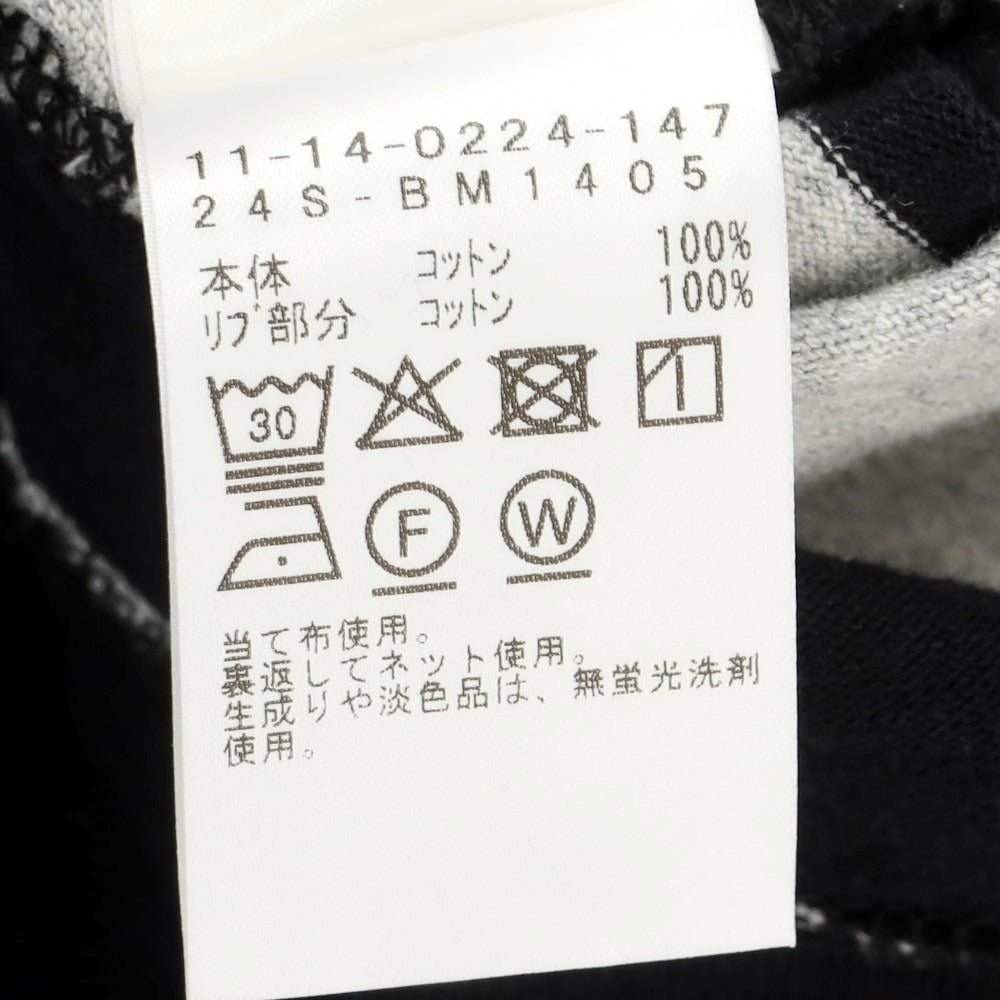 【中古】ビームス BEAMS コットン ボーダー クルーネック 長袖Tシャツ ブラックxグレー【 L 】【 状態ランクB 】【 メンズ 】