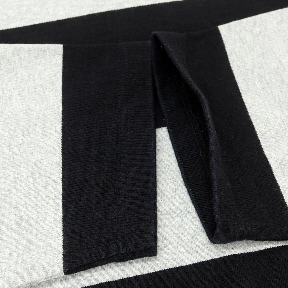 【中古】ビームス BEAMS コットン ボーダー クルーネック 長袖Tシャツ ブラックxグレー【 L 】【 状態ランクB 】【 メンズ 】