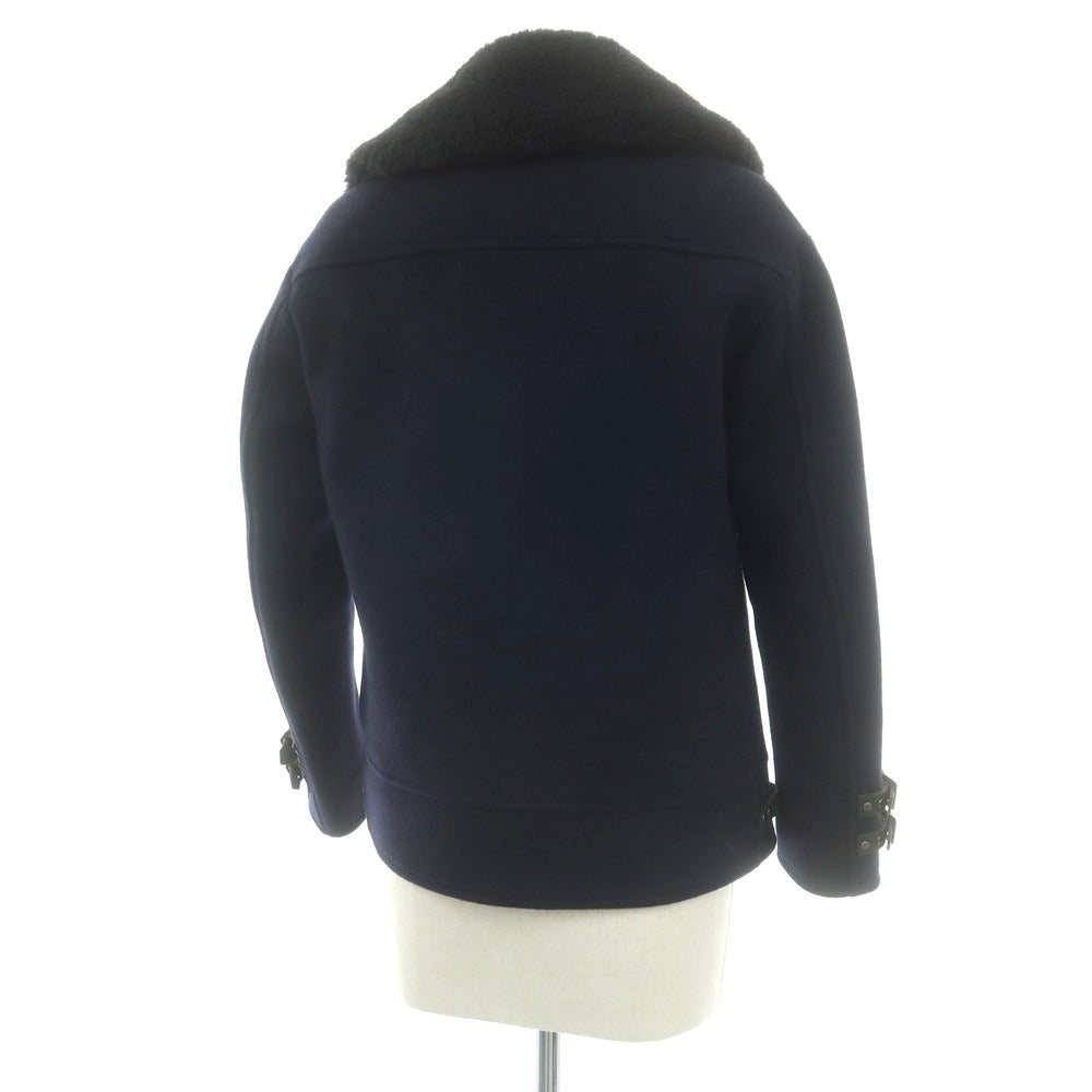 【中古】サイ Scye ウールカシミヤ ダブル ライダースジャケット ネイビー【 36 】【 状態ランクB 】【 レディース 】