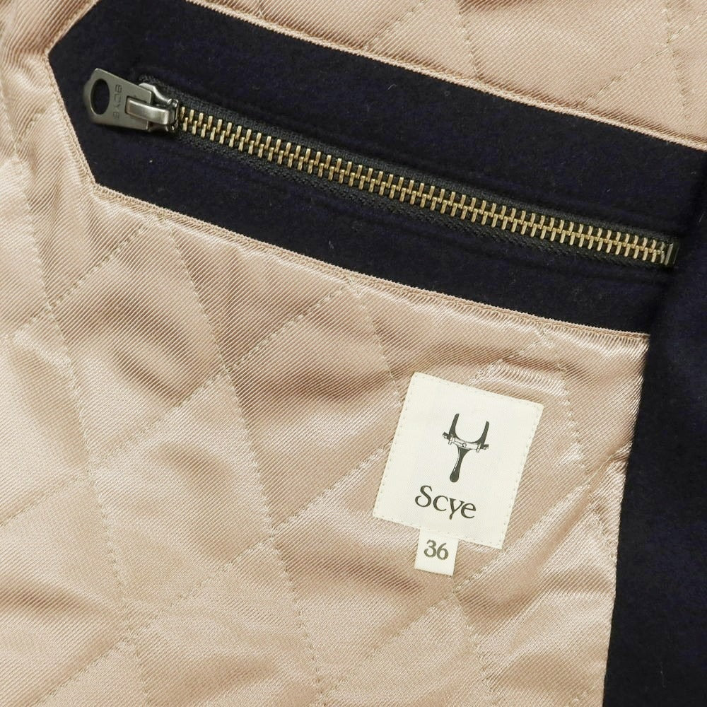 【中古】サイ Scye ウールカシミヤ ダブル ライダースジャケット ネイビー【 36 】【 状態ランクB 】【 レディース 】