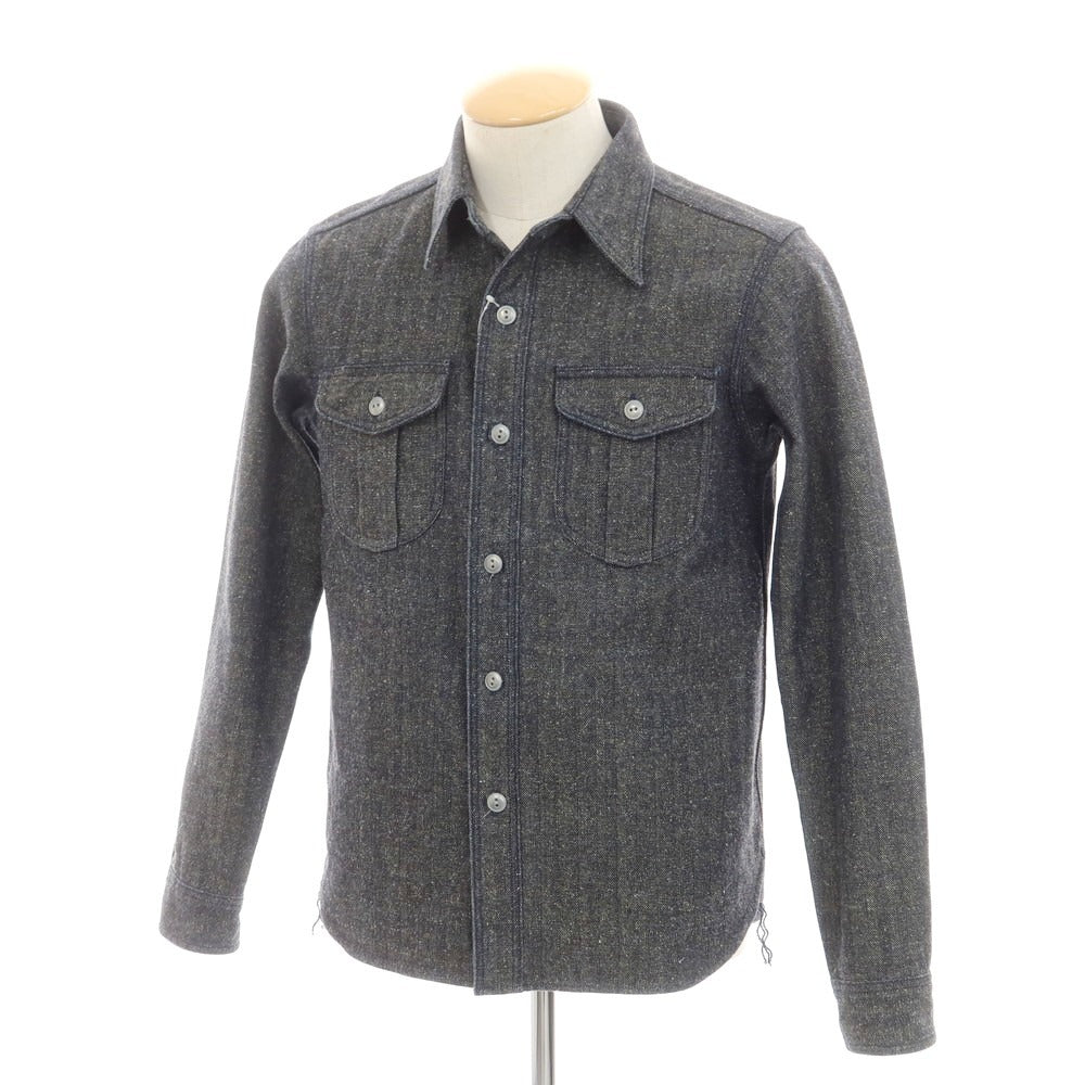 【中古】サムライ ジーンズ SAMURAI JEANS コットンアクリルポリエステル デニム ワークシャツ グレーxネイビー【 S 】【 状態ランクB 】【 メンズ 】