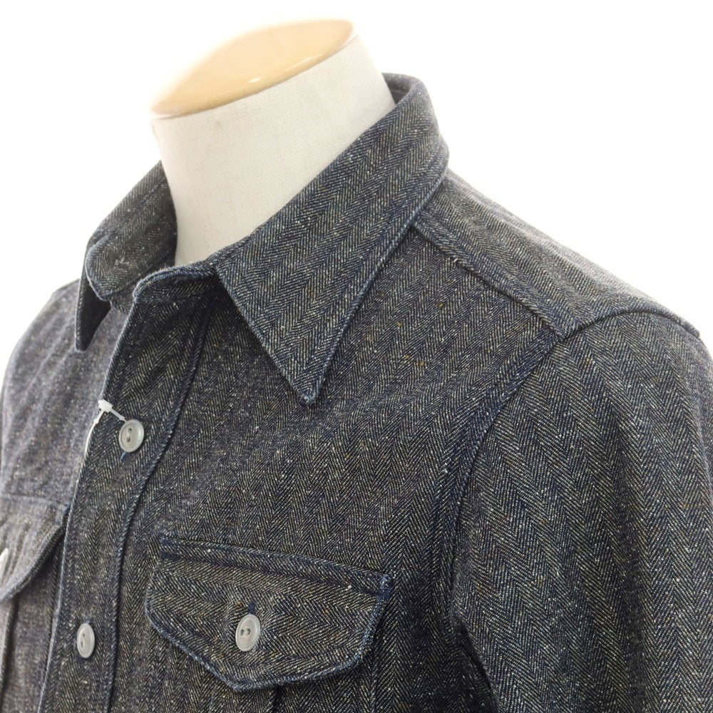 【中古】サムライ ジーンズ SAMURAI JEANS コットンアクリルポリエステル デニム ワークシャツ グレーxネイビー【 S 】【 状態ランクB 】【 メンズ 】