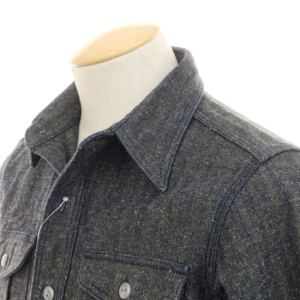 【中古】サムライ ジーンズ SAMURAI JEANS コットンアクリルポリエステル デニム ワークシャツ グレーxネイビー【 S 】【 状態ランクB 】【 メンズ 】