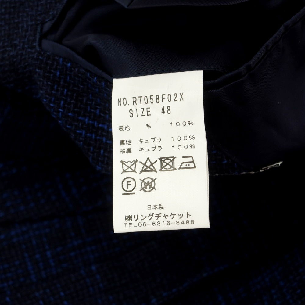 【中古】リングヂャケット RING JACKET ウール テーラードジャケット ネイビーxブルー【 48 】【 状態ランクB 】【 メンズ 】
