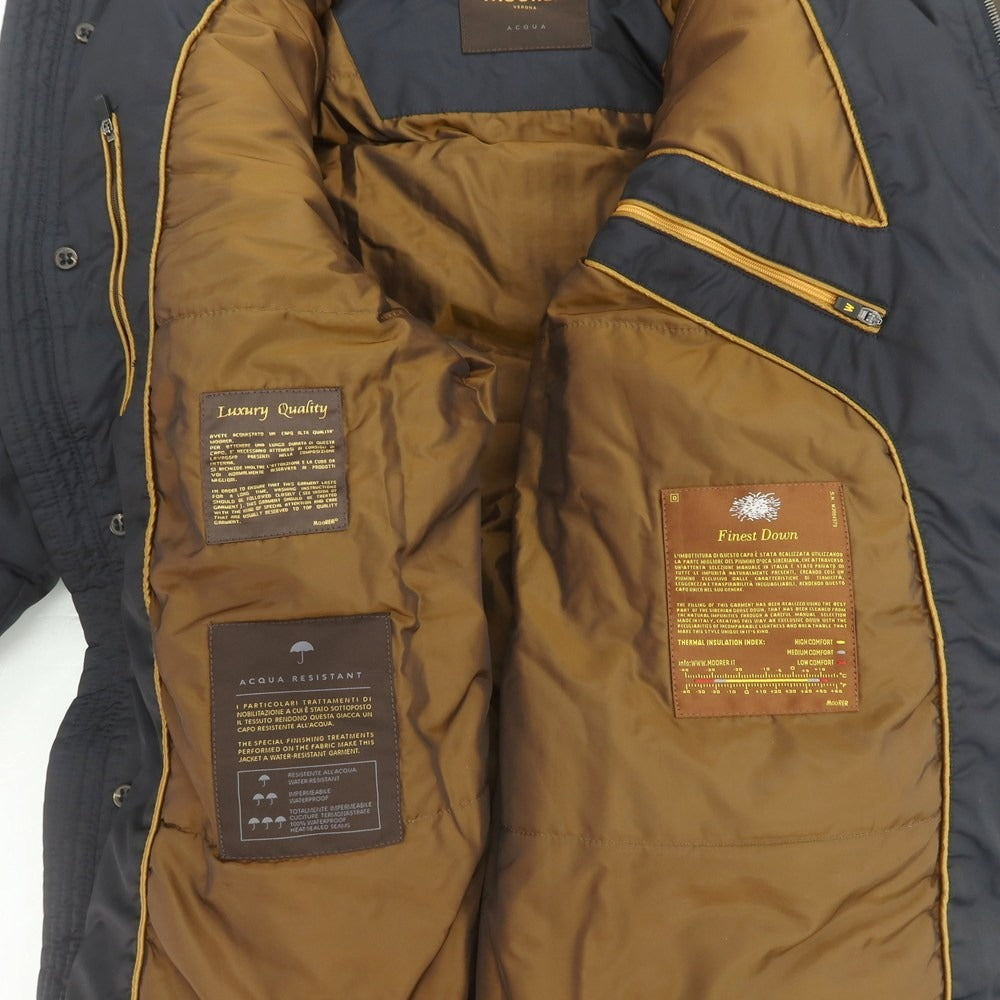 【中古】ムーレー MOORER BARBIERI-WK ポリエステル ファー ダウンコート ダークネイビー【 48 】【 状態ランクB 】【 メンズ 】